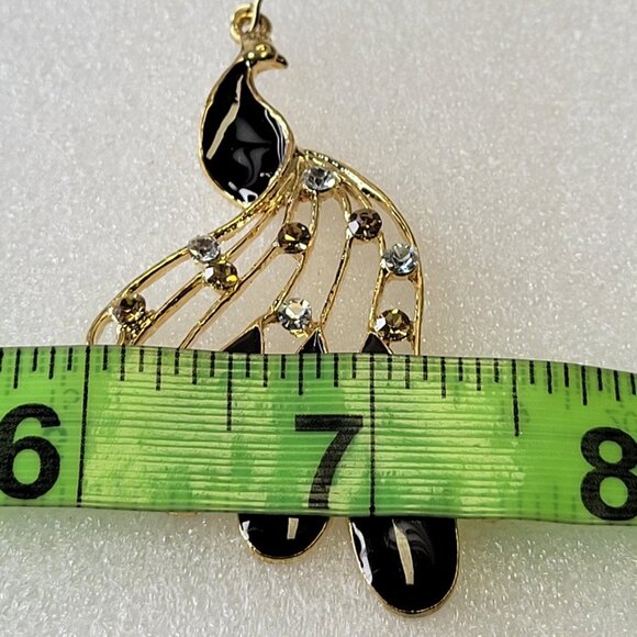 Black Peacock with Crystal Earrings - Picture 12 of 15
